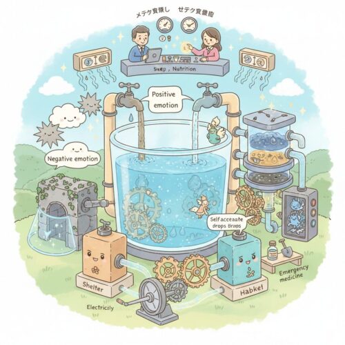 幸福は探すものではなく、自ら築くもの。「KOKOROの貯水槽モデル」に基づき、感情の蛇口管理や習慣という電力、メタ認知による統括など、心をシステムとして運用し、恒久的な安定を手に入れるための具体的な設計図を、心理学・脳科学の視点から解説します。